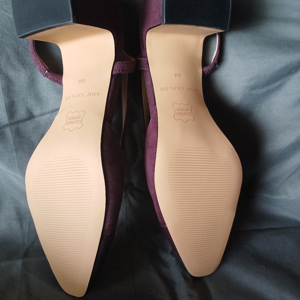 Ann Taylor Women's Deep Purple/burgundy Slingback Heels - Picture 3 of 3